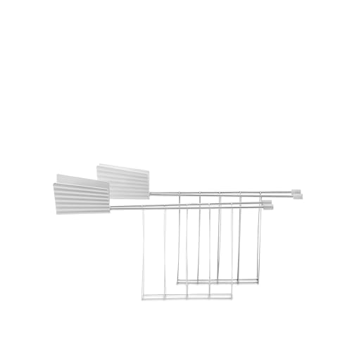 Alessi Plissé MDL08RA W - Design Set Bestehend aus Zwei Toasterzangen, aus Edelstahl und aus Thermoplastischem Harz, Weiß von Alessi