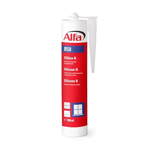 Bau-Silikon 300 ml UV- & witterungsbeständig - Qualitäts-Dichtstoff - Fugendichtstoff - Sanitär (Manhattan, 1 x 300 ml) von Alfa