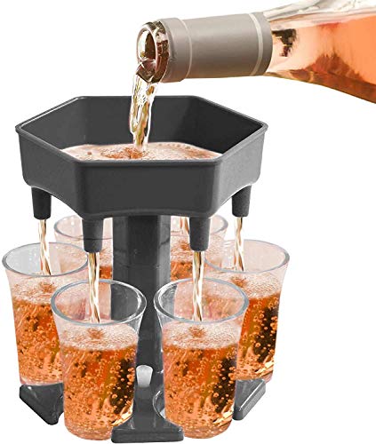 Alihoo 6 Schnapsglasspender und -halter, Shot Dispenser Six Ways, Bar Shot Dispenser, Cocktailspender, Dispenser mit Slogan, Wine Dispenser einschließlich 6 Silikonstopfen (Transparent) von Alihoo