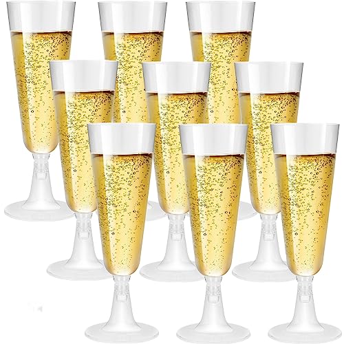 Alihoo Sektgläser, 20 Stück Durchsichtige Champagnergläser Plastik,Dessertbecher,Stielgläser 150ml, für Hochzeiten,Geburtstage & Partys von Alihoo