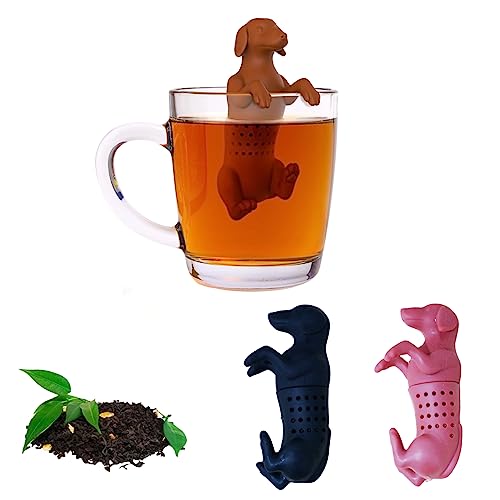 Alihoo Tee Infuser, 2-Stück Silikon teesieb teeei teefilter Tea Infuser teekugel, teefilter (2St.Hund) von Alihoo