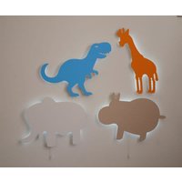 Tiere Wandleuchte 4Er Set, Giraffe Dinosaurier Kinderzimmer Lampe, Nilpferd Nachtlicht, Elefanten Schlafzimmer Licht, Safari Tiere, Dekor von AlishPlace