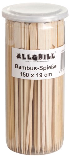 Allgrill Bambus-Spieße, Fingerfoodspieße, Bambusstick 19 cm lang, Inhalt 150 Stück von All Grill
