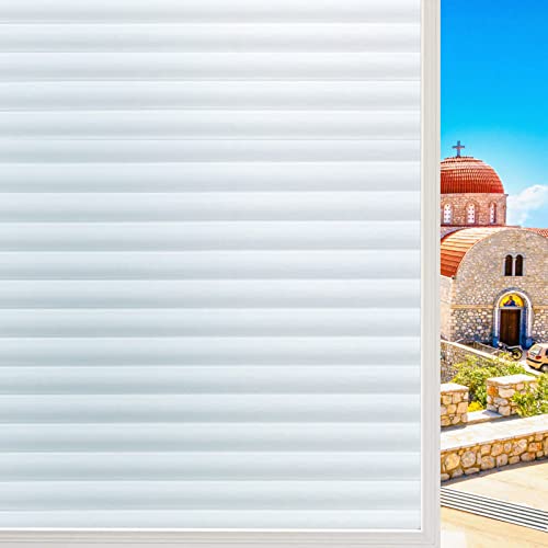 All-In Fensterfolie Selbsthaftend Blickdicht Sichtschutzfolie Anti-UV weiß Folie Statisch Folie Scheibenfolie (Fensterläden, 44 x 200cm) von All--In
