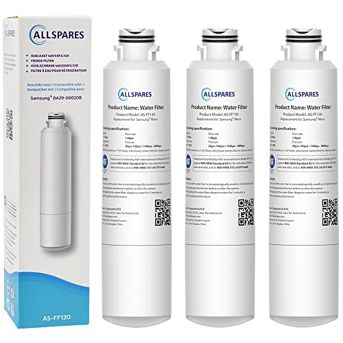 AllSpares Wasserfilter (3x) für Kühlschrank geeignet für Samsung DA29-00020B / DA29-00020A / DA29-00019A / HAF-CIN/EXP und Kenmore 46-9101 von AllSpares