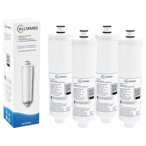 AllSpares Wasserfilter (4x) für Kühlschrank geeignet für Bosch Siemens Neff Balay CS-52 / CS-51 / 640565 und 3M 70020002518 von AllSpares