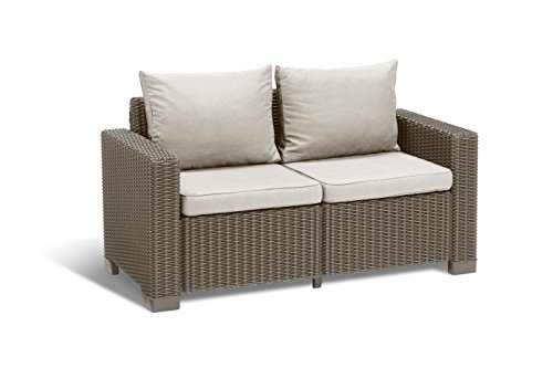 Keter California Sofa, Kunststoff, Cappuccinobraun, Lounge Set von Allibert