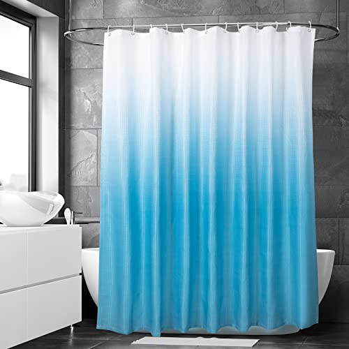 Allinside Duschvorhang, wasserabweisender, maschinenwaschbarer Polyester-Badezimmervorhang, mit 12 Plastikhaken, 180 x 180 cm, Blau von Allinside