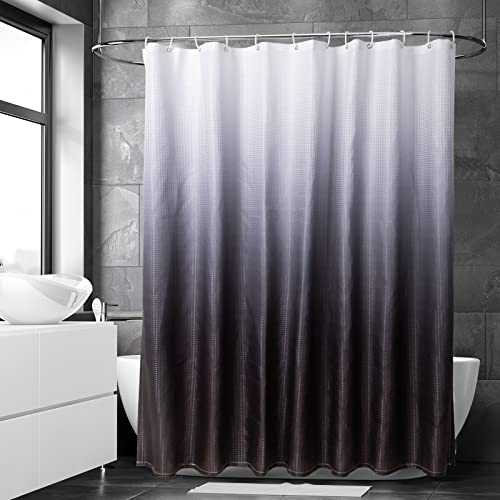 Allinside Duschvorhang, wasserabweisender, maschinenwaschbarer Polyester-Badezimmervorhang, mit 12 Plastikhaken, 180 x cm, Schwarz, 180cm * 180cm von Allinside