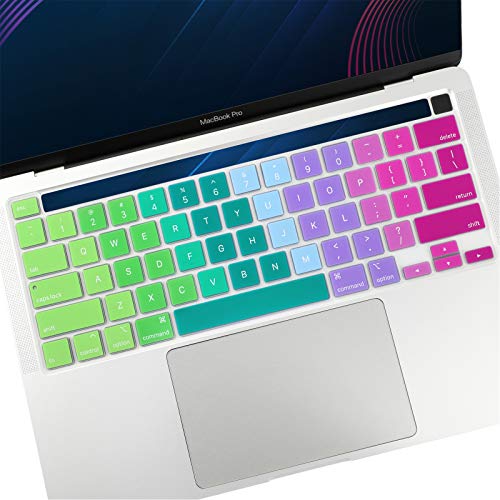 Allinside Tastaturabdeckung für 2020 MacBook Pro 13" A2338 M1 A2251 A2289 und 2019 MacBook Pro 16" A2141 mit Touch Bar & Touch ID, Rainbow von Allinside