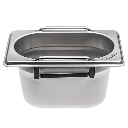 Allpax GN Behälter 1/9 Edelstahl - Höhe 100 mm - mit Griffe - lebensmittelechter & hitzebeständiger Gastronormbehälter, zum Abtropfen oder als Gareinsatz im Chafing Dish von Allpax