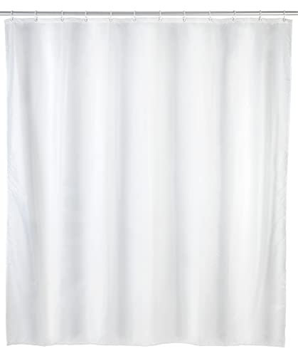 Allstar Duschvorhang Zen Weiß - waschbar, mit 12 Duschvorhangringen, Polyester, 180 x 200 cm, Weiß von Allstar