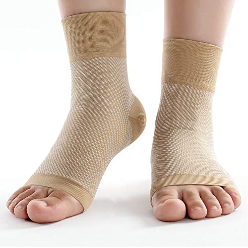 Alomejor 1 Paar Plantarfasziitis Socken Knöchel Sitzstütze Rutschfeste Knöchel Kompressionshülse für Schmerzlindernde Fußknöchel zur Wiederherstellung des Knöchelschutzes(S-Knöchelschutz Hautfarbe) von Alomejor