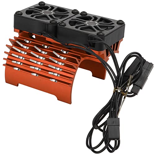 55/56/58mm RC Auto Motor Kühlkörper Lüfter Dual Fan Motor Kühlkörper Kühler für 1/5 RC Auto 8,4V 16000RPM(Orange) RC -Automodellzubehör von Alomejor