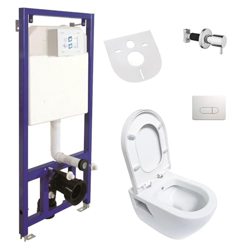 Hänge Dusch WC Taharet Bidet Toilette Vorwandelement Spülkasten Komplettset von Aloni