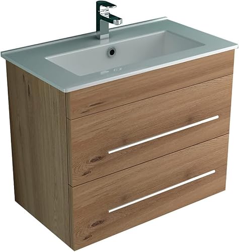 Alpenberger Waschbeckenunterschrank mit Waschbecken | Badezimmerschrank Waschtisch mit Unterschrank 60 cm Breit | Badezimmermöbel Gäste WC von Alpenberger Germany