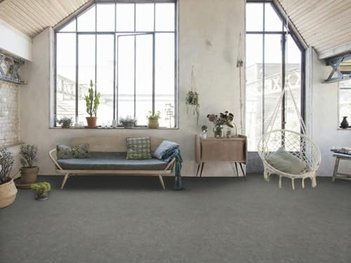 Alpha-Tex PVC Bodenbelag Vinylboden in dunklem Beton Design, Zuschnitt (2m breit, 2,5m lang) von Alpha-Tex Produktions- und Handels GmbH