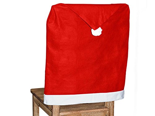 Alsino Stuhlhussen Weihnachten Set 2 Stück (wh-69) Weihnachtsmütze Weihnachtsdeko Stuhl Hussen 50 x 50 cm Stuhlhusse Nikolaus von Alsino