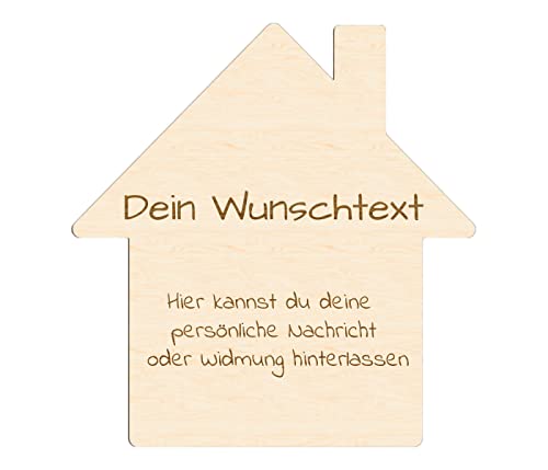 Deko-Haus aus Holz/Acryl mit Wunschtext - 15-30 cm - Personalisierbarer Aufsteller für Zuhause - Geschenkidee für Freunde und Familie - Hochwertige Verarbeitung von Alsino