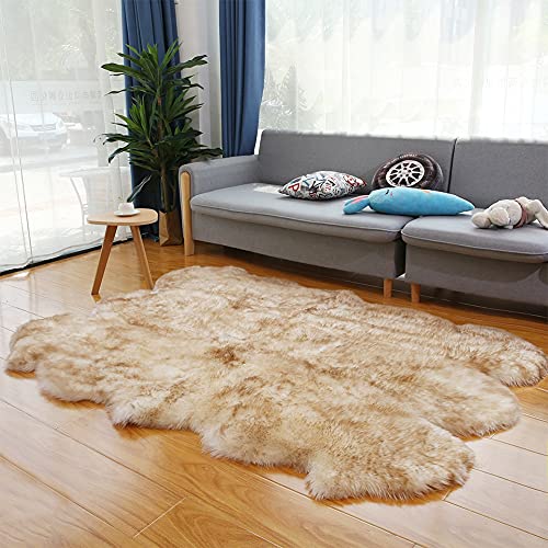 Altlue Lammfell Teppich Groß Echt Fellteppich Flauschiger Fell Teppiche Lammfell Echt Groß Für Wohnzimmer Schlafzimmer (Size : 6p(150 * 200cm)) von Altlue