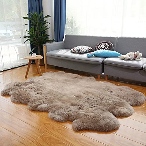 Altlue Lammfell Teppich Groß Echt Fellteppich Flauschiger Fell Teppiche Lammfell Echt Groß Für Wohnzimmer Schlafzimmer (Size : 6p(150 * 200cm)) von Altlue