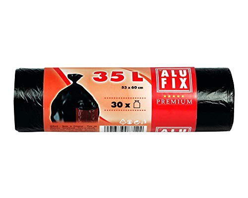 30 Stk. ALUFIX Müllsäcke 35 L, HDPE 53x60 cm 10my, schwarz von Alufix