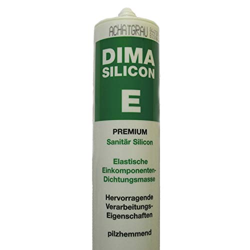 Silikon Premium Silbergrau Profi-Silicon pilzhemmend gegen Schimmel Kartusche 310ml Abdichtung Fliesen Sanitär von Amafino