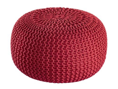 Amago home Pouf Outdoor ø 55 o. 45cm Bodenkissen Sitzpouf Hocker wetterfest pflegeleicht & nachhaltig Größe ø 55 cm, Farbe rot - Tango red von Amago home