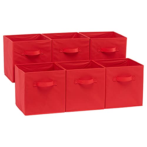 Amazon Basics Foldable Storage Cubes, 6 Stück, Rot, 10.5"x10.5"x11" von Amazon Basics