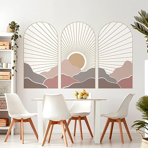 Ambiance Sticker Vliestapete, vorgeklebt, riesige Fresken – Trio d'Arches Sunset Asian – dekorativer Klebstoff – 60 x 90 cm von Ambiance Sticker