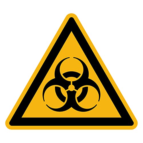 Aufkleber Gefahr Warnung NF ISO 7010 - Selbstklebende Plastifizierte Dreiecksplatte Wasser- und UV-beständig - Biologisches Risiko - 5x5 cm von Ambiance Sticker