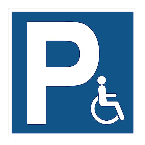 Obligatorische Klebepflicht NF ISO7010 – Quadratischer, Laminierter Schilderkleber, Wasser- und UV-beständig – Behindertenparkplatz - 10x10 cm von Ambiance Sticker