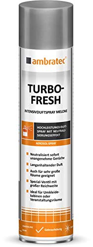 Ambratec Turbo-Fresh 600 ml Melone hochwirksames Intensivspray zur sofortigen Neutralisierung unangenehmer Gerüche 1 Sekunde sprühen reicht für 200 m³ von Ambratec