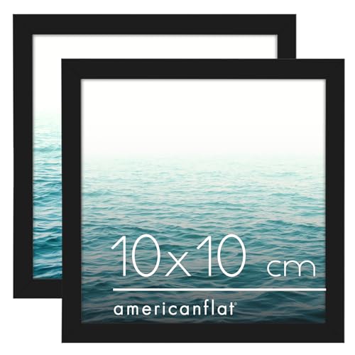 Americanflat Bilderrahmen, 10,2 x 10,2 cm, mit bruchsicherem Glas, horizontale und vertikale Formate für Wand und Tisch, 2 Stück von Americanflat