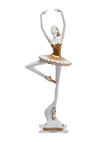 HAUCOZE Ballerina Figur Statue Frau Skulptur Modern Dekor Wohnzimmer Kunst Arts Polyresin Geschenk 30cm von HAUCOZE