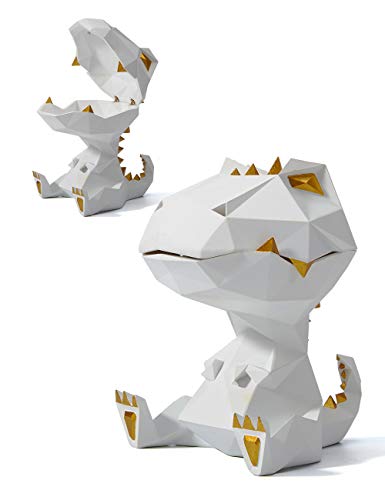 Amoy-Art Keksdose Vorratsdosen Dinosaurier Skulptur Arts Modern Figur Dekor Tier Statue Geschenk Polyresin Nussschale Platte Kunst Weiß 18cm von HAUCOZE