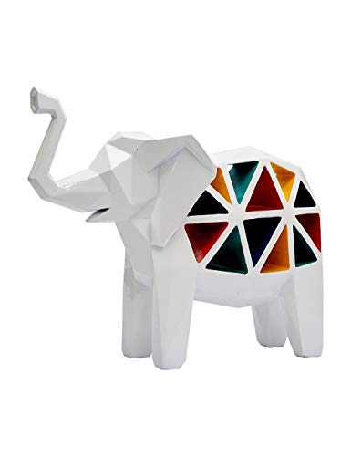 HAUCOZE Amoy-Art Modern Dekor Skulptur Elefant Statue Figuren Tier Geschenk Wohnzimmer Kunst Polyresin Arts Bunte 24cm von HAUCOZE