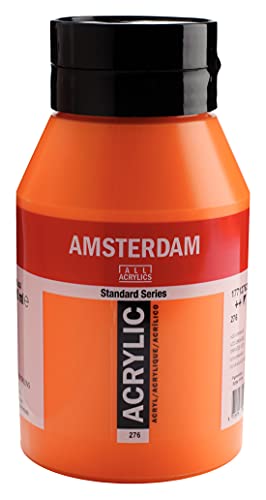 Talens AMSTERDAM Acrylfarben, 1000 ml Flasche, 276 Azo-Orange von Amsterdam