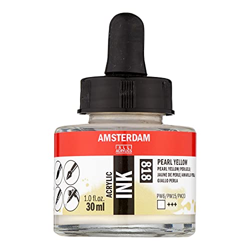 AMSTERDAM ACRYLIC INK BOTTLE 30 ML PEARL YELLOW von Amsterdam