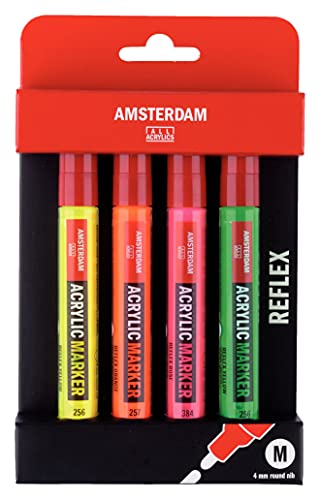 Amsterdam ACRY.MARKR Reflex 4 Stück, Gelb, Einheitsgröße von Amsterdam