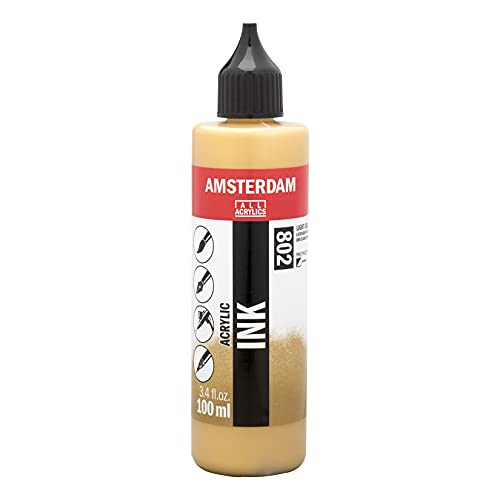 Amsterdam Acryl Tintenflasche 100 ml Hellgold 802 (17218020) von Amsterdam