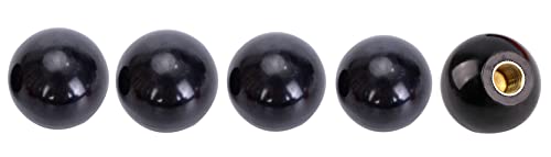 Anawakia Kugelknopf aus Bakelit, mit Kugel-Drehzahlwechsel, runder Griff, mit Einsatz aus Kupfer, mit schwarzem Gewinde (5,8 x 30 mm) von Anawakia