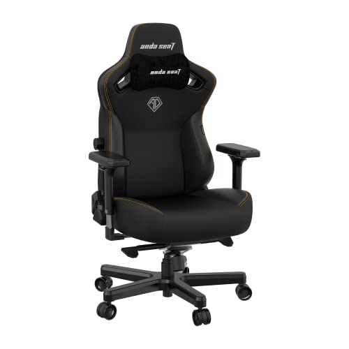 Anda Seat Kaiser 3 XL Gaming-Stühle - Ergonomischer schwarzer PVC-Leder-Gaming-Stuhl für Erwachsene, neigbarer Büro- und Gaming-Sitz, Gamer-Stuhl mit magnetischem Nackenkissen & Lendenwirbelstütze von Anda Seat