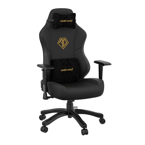 Anda Seat Phantom 3 Pro Gaming Chair - Ergonomischer Bürostuhl, neigbarer Videospiel-Gamer-Stuhl, Nacken- & Lendenwirbelstütze - Großer schwarzer Premium-PVC-Leder-Gaming-Stuhl für Erwachsene von Anda Seat