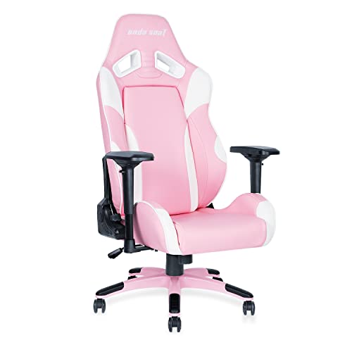 Anda Seat Soft Kitty Pro Gaming Stuhl Rosa - Premium Leder Gaming Chair, Ergonomischer Bürostuhl mit Unterstützung der Lendenwirbelsäule und Kissen - Gamer Stuhl für Erwachsene und Jugendliche von Anda Seat