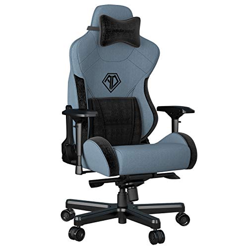 Anda Seat T-Pro 2 Gaming Stuhl Blau - Premium Stoff Gaming Chair, Ergonomischer Bürostuhl mit Unterstützung der Lendenwirbelsäule und Kissen - Gamer Stuhl für Erwachsene und Jugendliche von Anda Seat