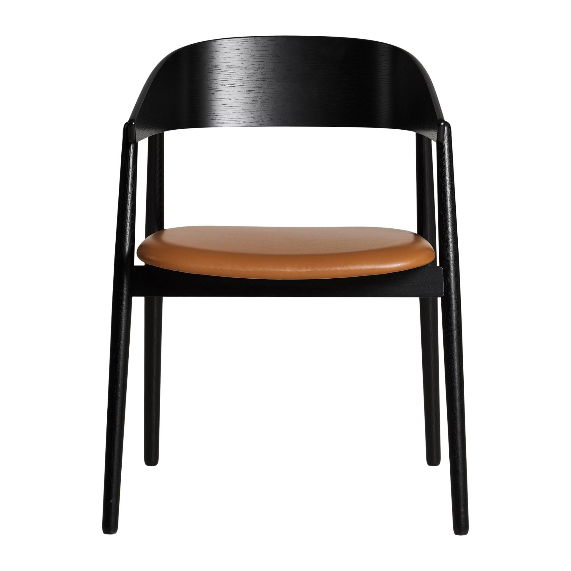 Andersen Furniture - AC2 Armlehnstuhl Leder - eiche schwarz/lackiert/BxHxT 58x74x53cm/Sitzfläche Leder cognac von Andersen Furniture