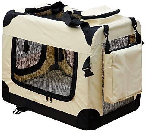 Andreas Dell Hundetransportbox Hundetasche Hundebox Faltbare Kleintiertasche (Beige, (L) 70x50x52 cm) von Andreas Dell