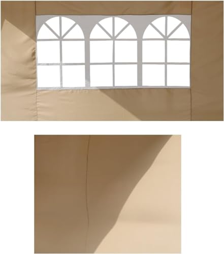 Angel Living® 2.5x2.5M Pavilion Faltbar Terassen Dach Wasserabweisend ausStahl und Polyester (Beige Seitenwänden) von Angel Living
