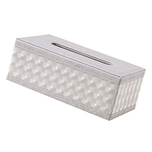 Angelkiss MagiDeal Taschentuch-Box Tisch Kosmetiktücher-Spender Tissue-Box für Wohnzimmer Küche Badezimmer - Weißes Gitter von Angelkiss